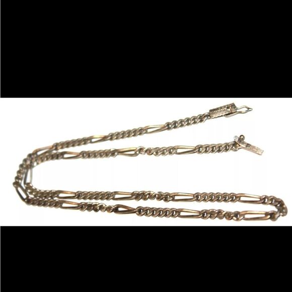 925 sterling silver marked flawless thick figaro link Necklace - Picture 5 of 7